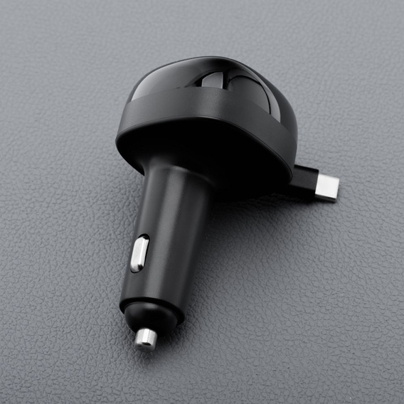 Ładowarka samochodowa Forcell F-Energy Alu ze zwijanym kablem USB-C 75 W