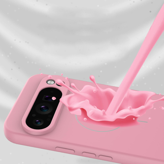 Etui silikonowe do Google Pixel 10 Pro XL, do MagSafe, różowe