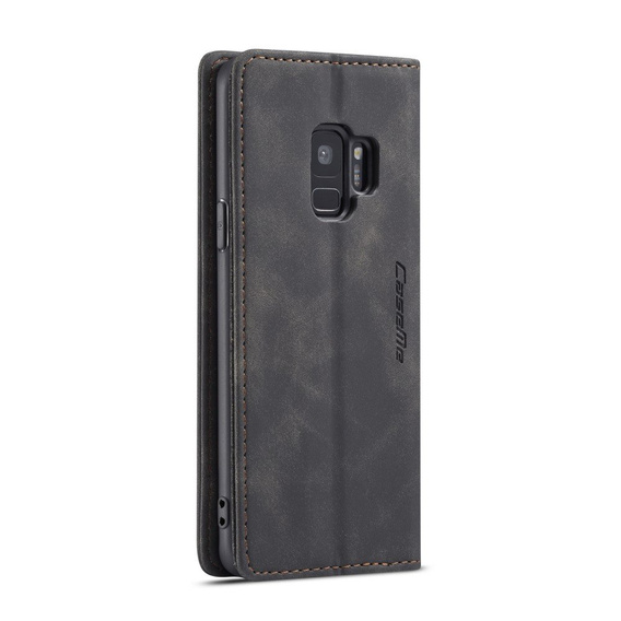 Etui CASEME do Samsung Galaxy S9, Leather Wallet Case, czarne