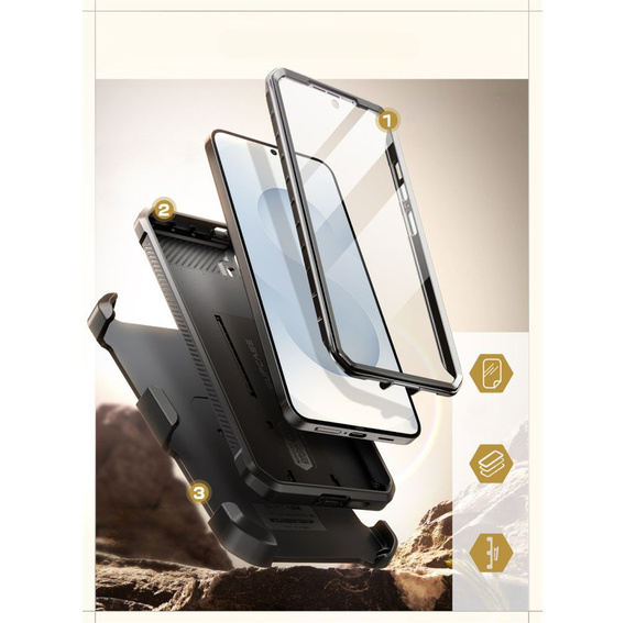 Etui Supcase do Samsung Galaxy S25 FE, Unicorn Beetle Pro, Czarne