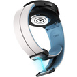 Pasek Silikonowy do Samsung Galaxy Watch 4/5/6 40/42/43/44/45/46/47mm, Biały / Niebieski