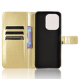 Etui z klapką do Xiaomi Redmi 13, Crazy Horse Wallet, złote