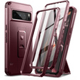Etui pancerne do Google Pixel 8 Pro, Dexnor Full Body (Two Frames), czerwone
