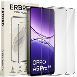 2x Szkło Hartowane ERBORD 9H Hard Glass do Oppo A5 Pro 5G – codzienna ochrona w eleganckim wydaniu