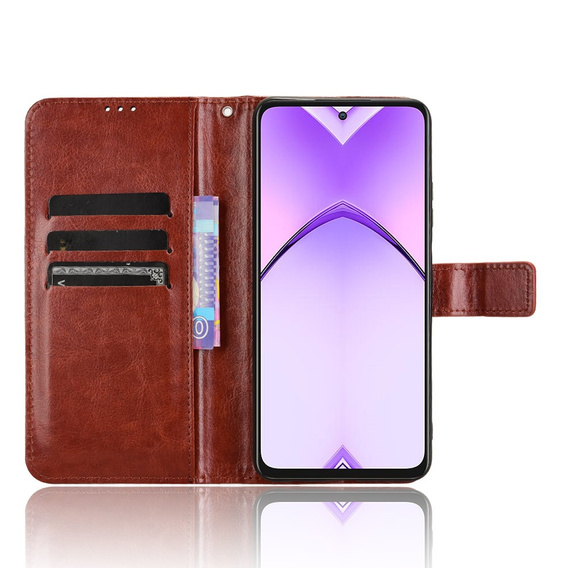 Etui z klapką do Oppo A80, Crazy Horse Wallet, brązowe