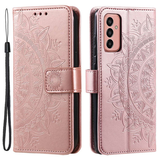 Etui z klapką do Samsung Galaxy A14 4G/5G, Mandala, różowe rose gold