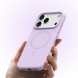 Etui silikonowe do iPhone 17 Pro Max, do MagSafe, antywstrząsowe, fioletowe