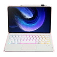 Etui z podświetlaną klawiaturą bluetooth touchpad do Xiaomi Pad 6 / 6 Pro, Różowe