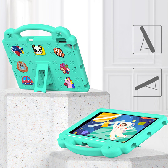 Etui do iPad 10.2" 2021/2020/2019 (9/8/7 gen.) / Air 10.5" 2019 (3 gen.), Cute Patterns, z podstawką, Zielone