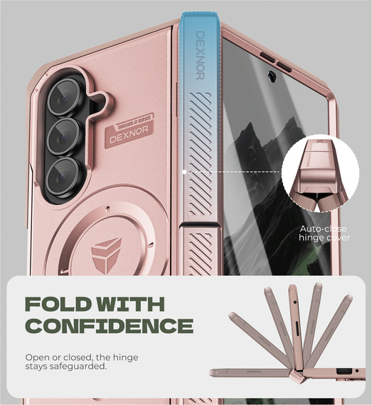 Etui pancerne Dexnor Magnetic z podwójnymi podstawkami do Samsung Galaxy Z Fold7