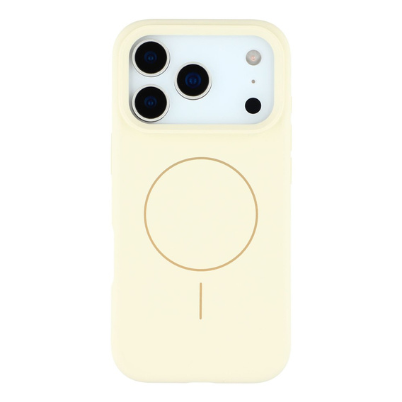 Etui silikonowe do iPhone 17 Pro, do MagSafe, antywstrząsowe, beżowe