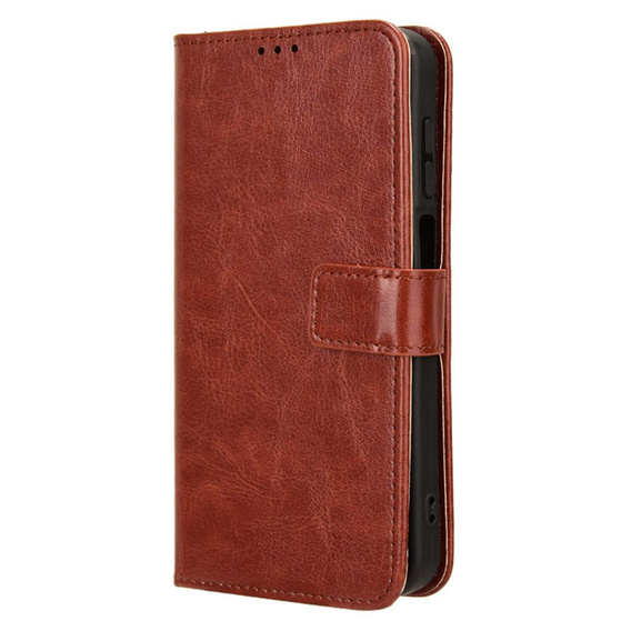 Etui z klapką do Samsung Galaxy M15 5G, Crazy Horse Wallet, brązowe