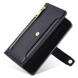 Etui z klapką do Oppo Reno8 T 4G, Wallet Zipper Pocket, czarne