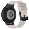 Pasek silikonowy do Samsung Galaxy Watch 4/5/6/7/FE 40/42/43/44/45/46/47mm, Beżowy / czarna klamra