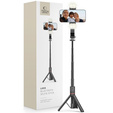 Tech-Protect Kijek Selfie Stick Tripod Bluetooth z lampą LED, czarny