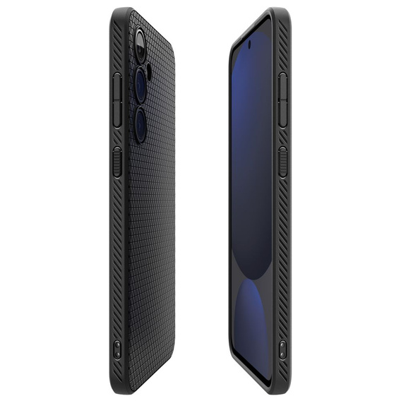 Etui Spigen do Samsung Galaxy S24 FE, Liquid Air, czarne + Szkło Hartowane 9H