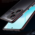 Etui do Xiaomi Redmi Note 13 Pro+, Armor Bumper, z osłoną obiektywu, czarne / czerwone