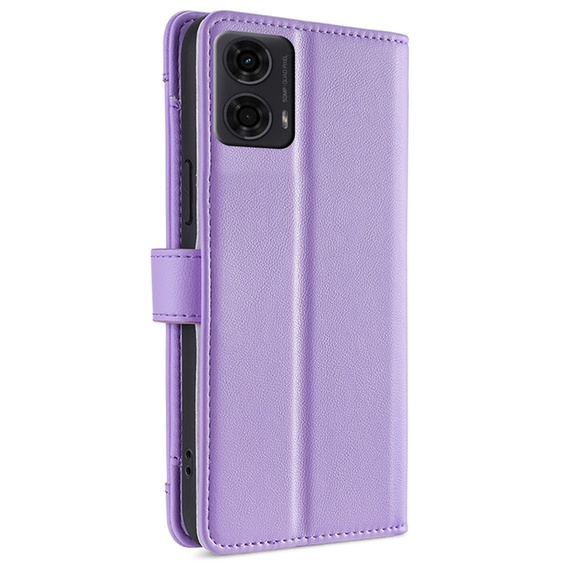 Etui z klapką do Motorola Moto G04 / G24 / G24 Power, Wallet Zipper Pocket, fioletowe