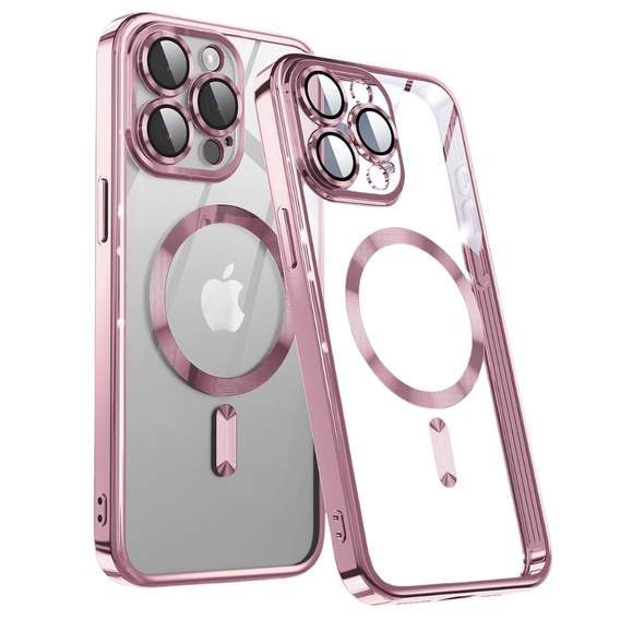 Etui do iPhone 15 Pro Max, Electro MagSafe, różowe + Szkło na ekran