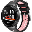 Pasek silikonowy do Huawei Watch GT 2e, Czarny / Różowy