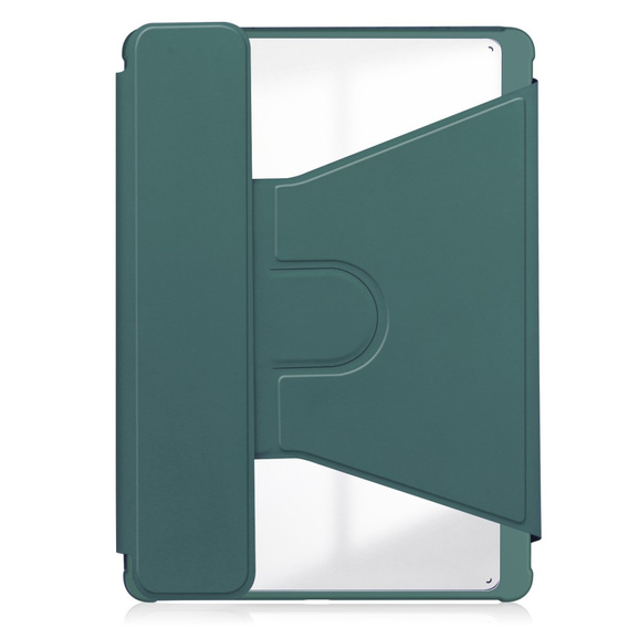 Etui z klawiaturą do Samsung Galaxy Tab S9 FE / S10 FE, Rotary 360° Leather, ciemnozielone