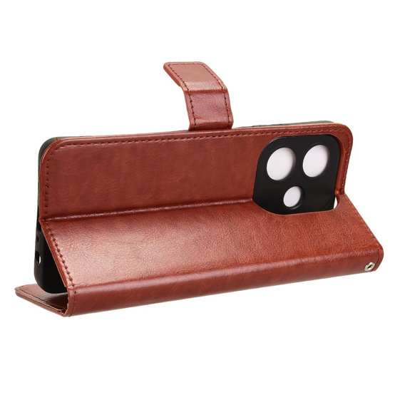 Etui z klapką do Oppo A40 / Oppo A40m, Crazy Horse Wallet, brązowe