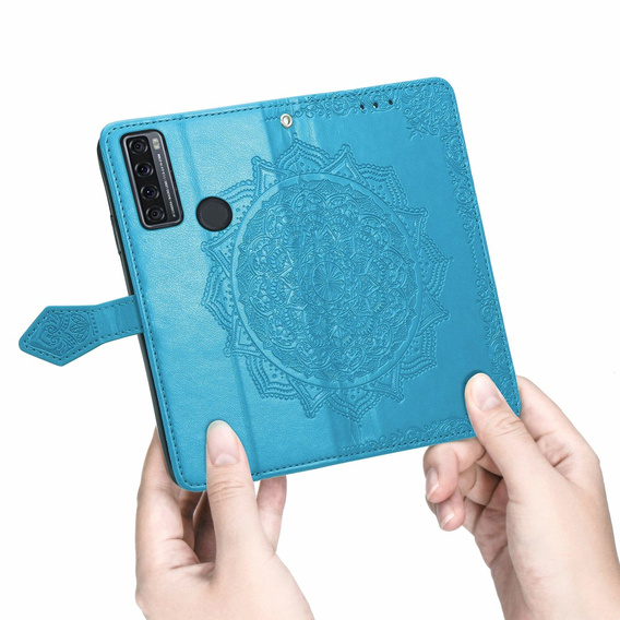 Etui z klapką do TCL 20 SE, Mandala, niebieskie