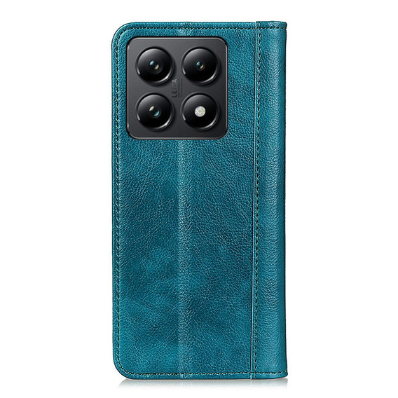 Etui do Xiaomi 14T, Wallet Litchi Leather, zielone