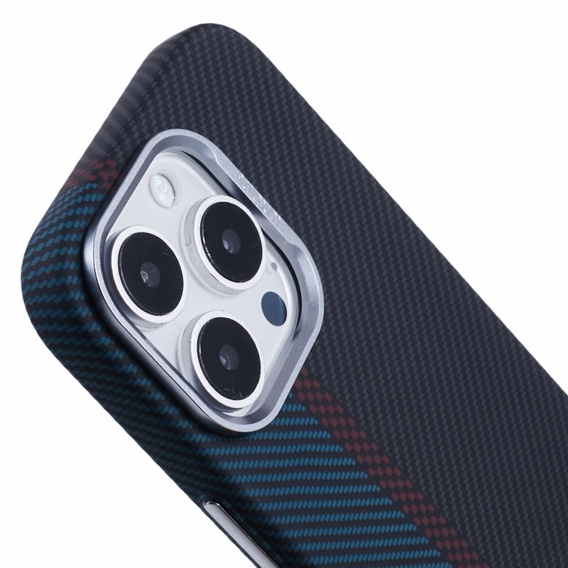 Etui do iPhone 16 Pro, Carbon Fiber MagSafe, czarne / niebieskie