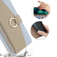 Etui z klapką do Samsung Galaxy S22, Wallet Zipper Pocket, z lusterkiem, niebieskie