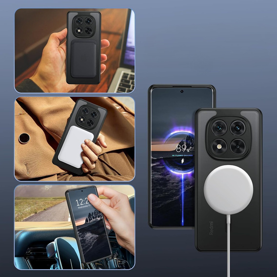 Etui do Xiaomi Redmi Note 14 Pro 5G / Xiaomi Poco X7 5G, do MagSafe, ERBORD Matt Case, czarny