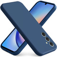 Zestaw Etui do Samsung Galaxy A34 5G, silicone lite, silikonowe, niebieskie + szkło