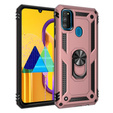 Etui pancerne do Samsung Galaxy M21, Nox Case Ring, różowe rose gold