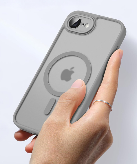 Etui do iPhone 16E, do MagSafe, ERBORD Matt Case, tytanowe szare + Szkło na ekran