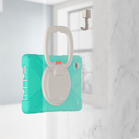 Etui dla dzieci do Samsung Galaxy Tab A7 Lite 8.7 T220/T225, Pancerne, dziecięce, Zielone / Szare