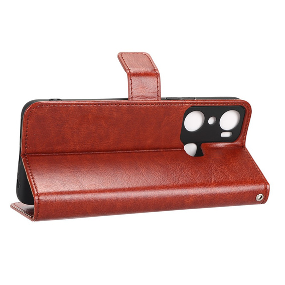 Etui z klapką do Infinix Hot 20i, Crazy Horse Wallet, brązowe