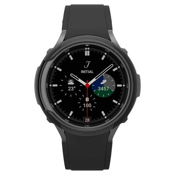 Zestaw Etui Spigen do Samsung Galaxy Watch 6 Classic 47mm, Liquid Air, Czarne + Szkło 2x Hartowane