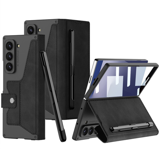 Etui portfelowe z klapką czarne do Samsung Galaxy Z Fold 7 5G