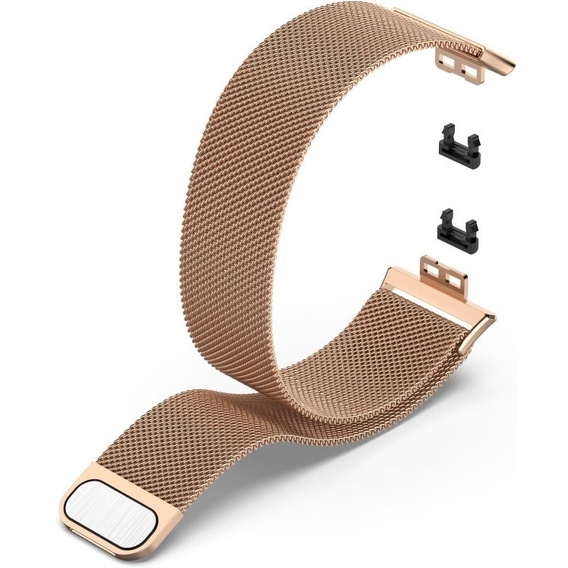 Pasek Bransoleta Milanese do Huawei Watch Fit, Różowe złoto