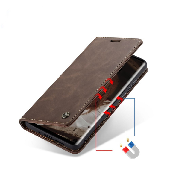 Etui CASEME do Huawei P30 Pro, Leather Wallet Case, ciemnobrązowe