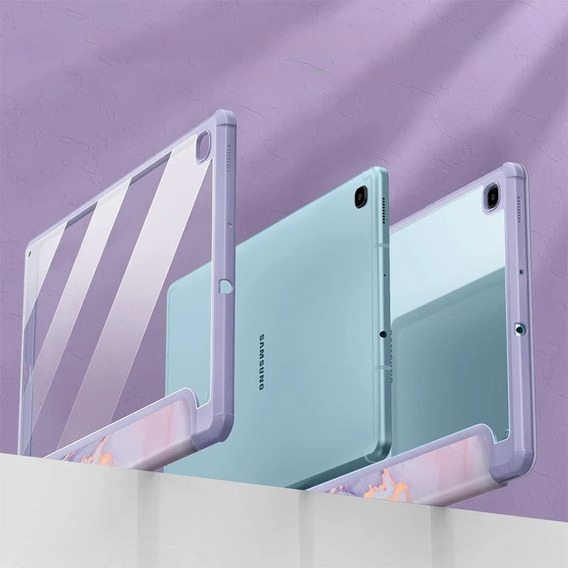 Etui Smartcase Hybrid do Samsung Galaxy Tab S6 Lite, z miejscem na rysik – fioletowe Marble