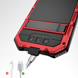 Etui pancerne do iPhone 16E, R-JUST, czerwone