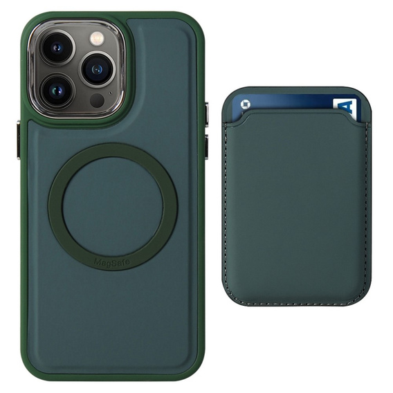 Etui do iPhone 14 Pro Max, Skin-touch MagSafe, zielone