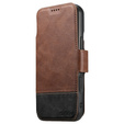 Etui z klapką 2w1 do iPhone 17 Pro Max, SUTENI, do MagSafe, brązowe