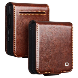 Skórzane etui portfelowe brązowe do Samsung Galaxy Z Flip7