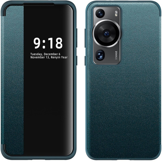 Etui do Huawei P60 Pro, z klapką Side View, niebieskie