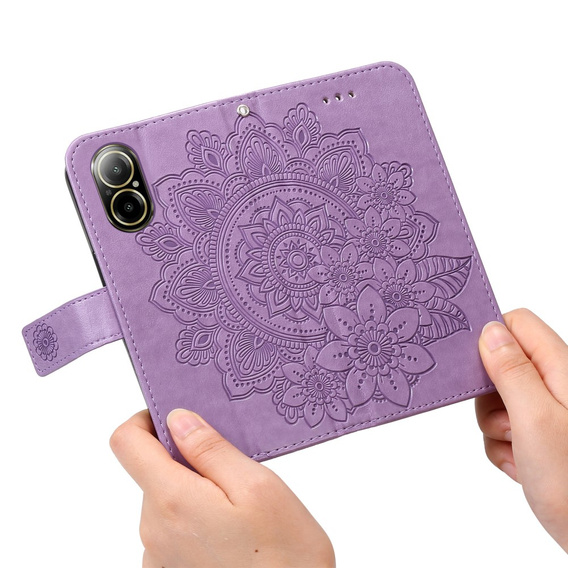 Etui z klapką do Realme C67, Mandala, fioletowe