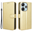 Etui z klapką do Xiaomi Redmi 13, Crazy Horse Wallet, złote
