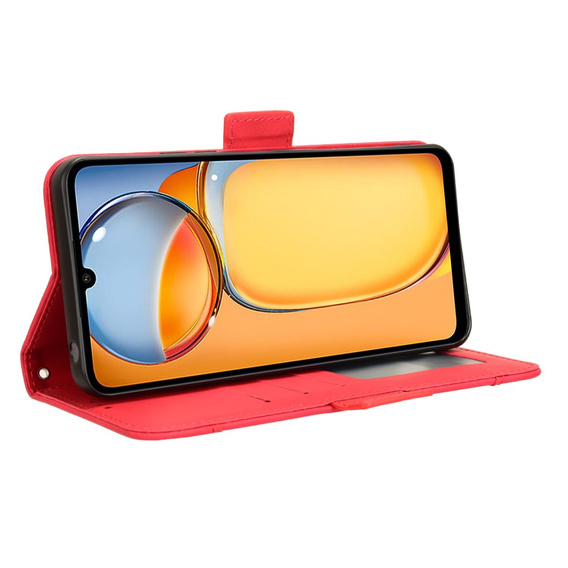 Etui z klapką do Xiaomi Redmi 13C / Poco C65, Card Slot, czerwone