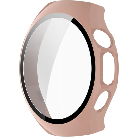 2w1 Etui z twardą ramką i szkłem hartowanym do Huawei Watch 5 42mm - różowe